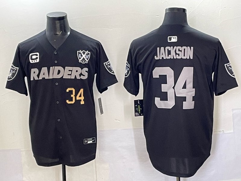 Men Oakland Raiders 2 jackson Black 2025 Nike NFL jersey 003